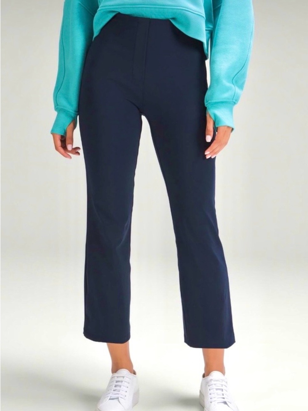 LULULEMON SMOOTH FIT PULL ON HIGH-RISE CROPPED PANT TRUE NAVY ACTIVE CARRER Sz10